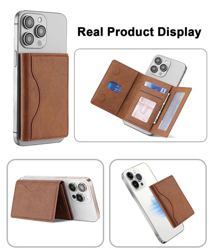 ClickCase Tri-Fold MagSafe Wallet, Brown - Image 6