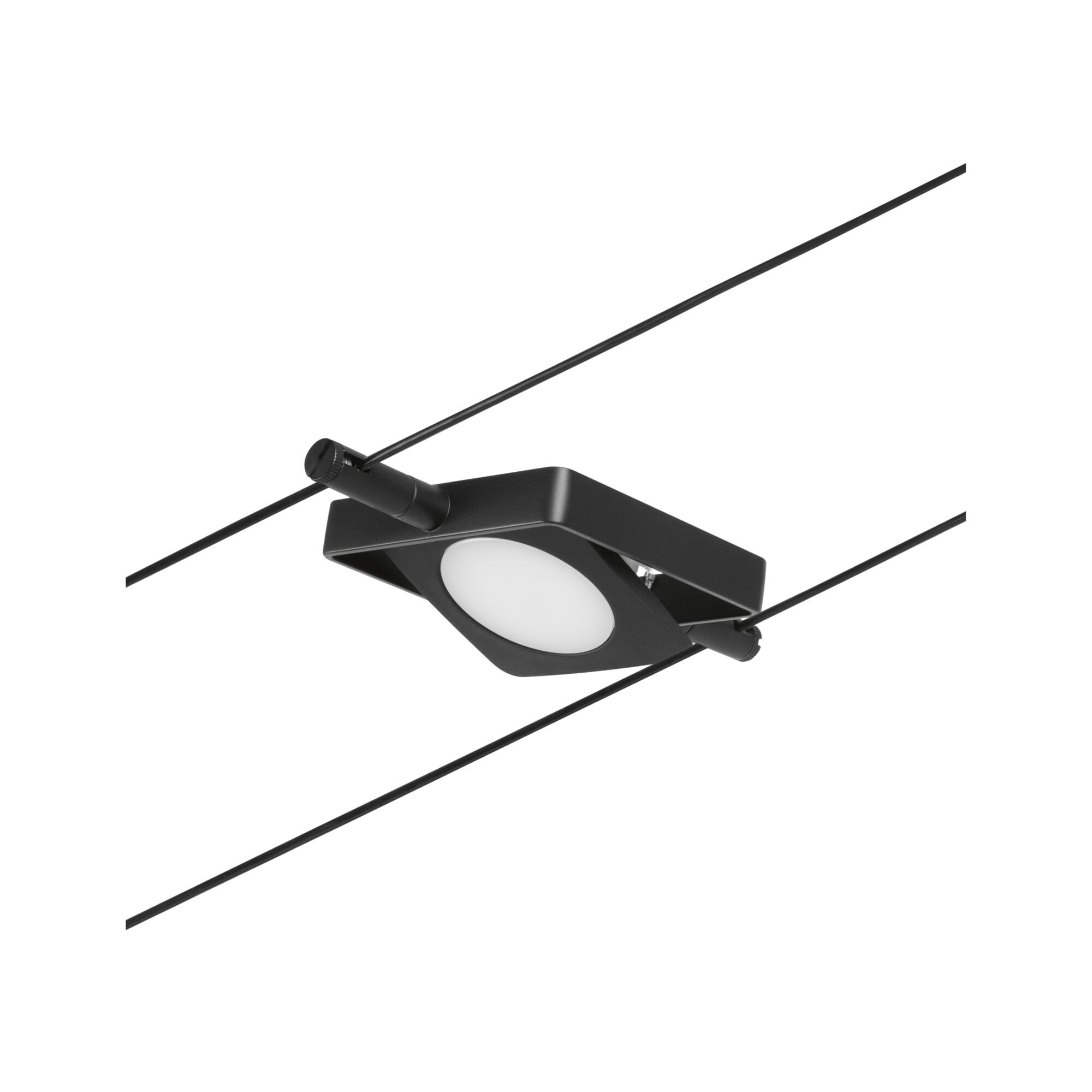 Paulmann 94425 Système de câble LED Corduo Spot MacLED DC, avec 1 ampoule de 4,5 W, extensible, noir mat, câble métallique chromé, 3000 K