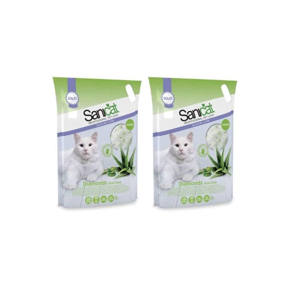 Sanicat Professional Pet Love Diamonds Aloe Vera Cat Litter 5 Litre (2 Pack)