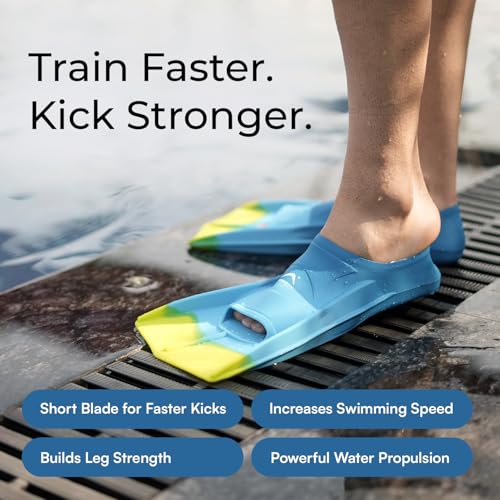 Image of Arrowmax Swimming Flipper Fins for Swimming,Long Floating Fins,Silicone Fins for Freestyle and Backstroke Training,Diving Silicone Fins Leg Paddles (XL-(43-45), Blue)