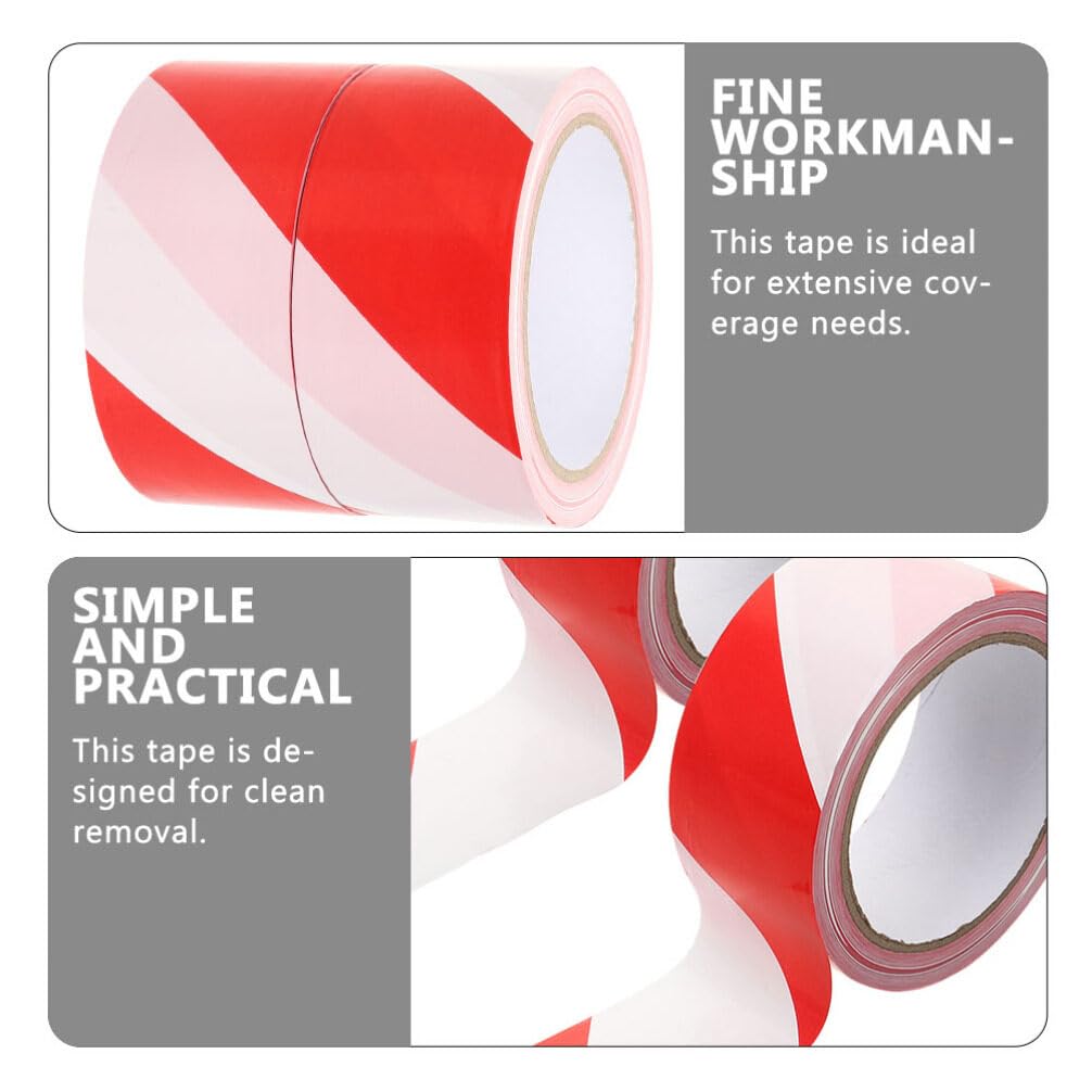 Ruban de Signalisation Rouge en Pe, Lot de 4 Rouleaux