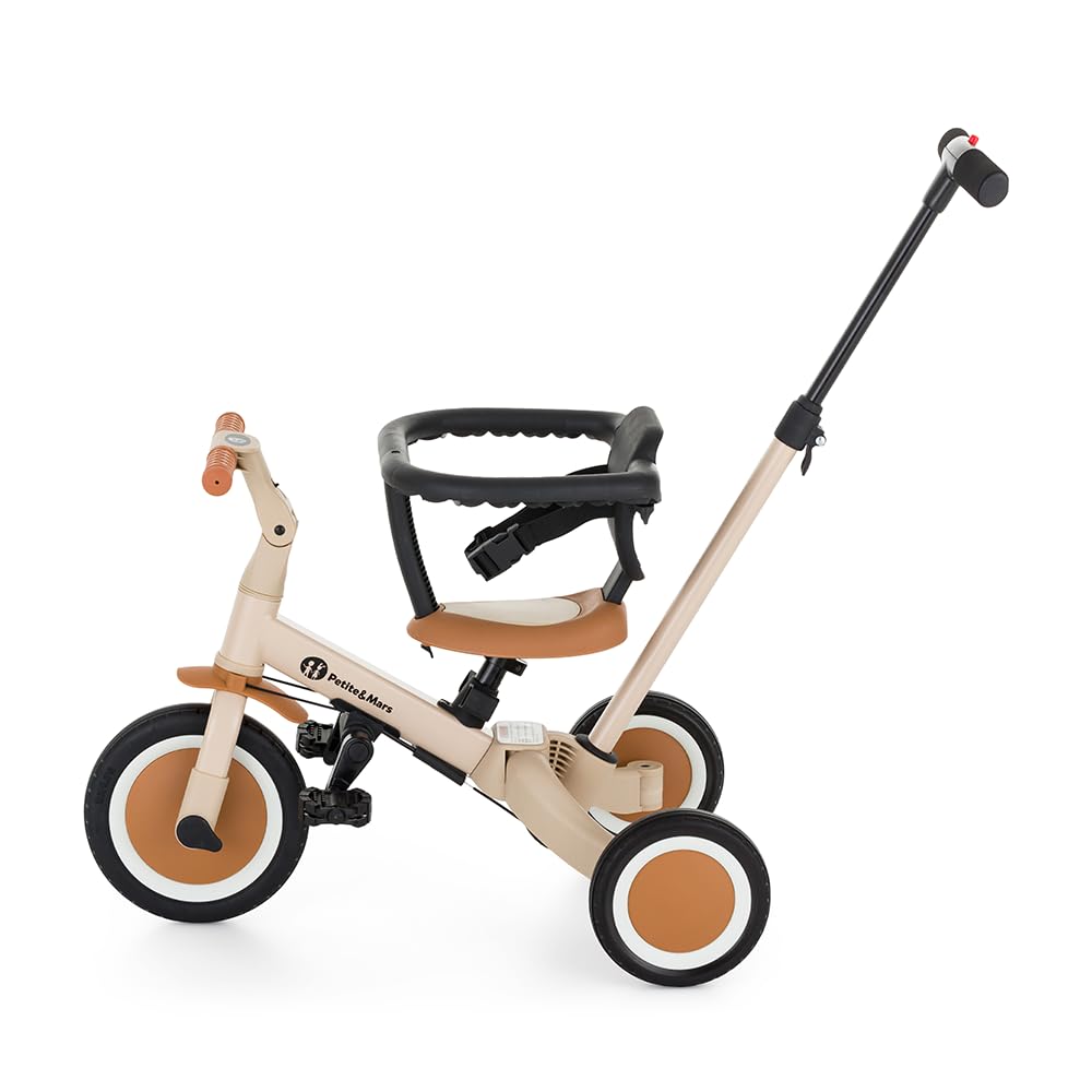 PETITE&MARS Multifunktionales 5-in-1-Dreirad Turbo * Fahrrad * Dreirad * Laufrad * Rutschauto * Lauflernfahrzeug (Desert Sand)
