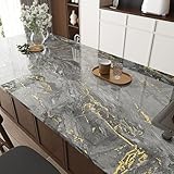 Marmor-Kontaktpapier für Arbeitsplatten, wasserfest, Granit-Marmor-Tapete, dekoratives Kontaktpapier für Küchenschränke, schwarzes Wandpapier, 40 x 600 cm