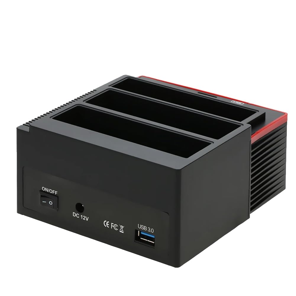 1 Pièce Station d'accueil pour Disque Dur à Double Baie Multifonctionnelle Tout en 1 pour Disque Dur IDE et de 2,5/3,5 Pouces en Plastique Noir avec Base USB 3.0, Prise Européenne