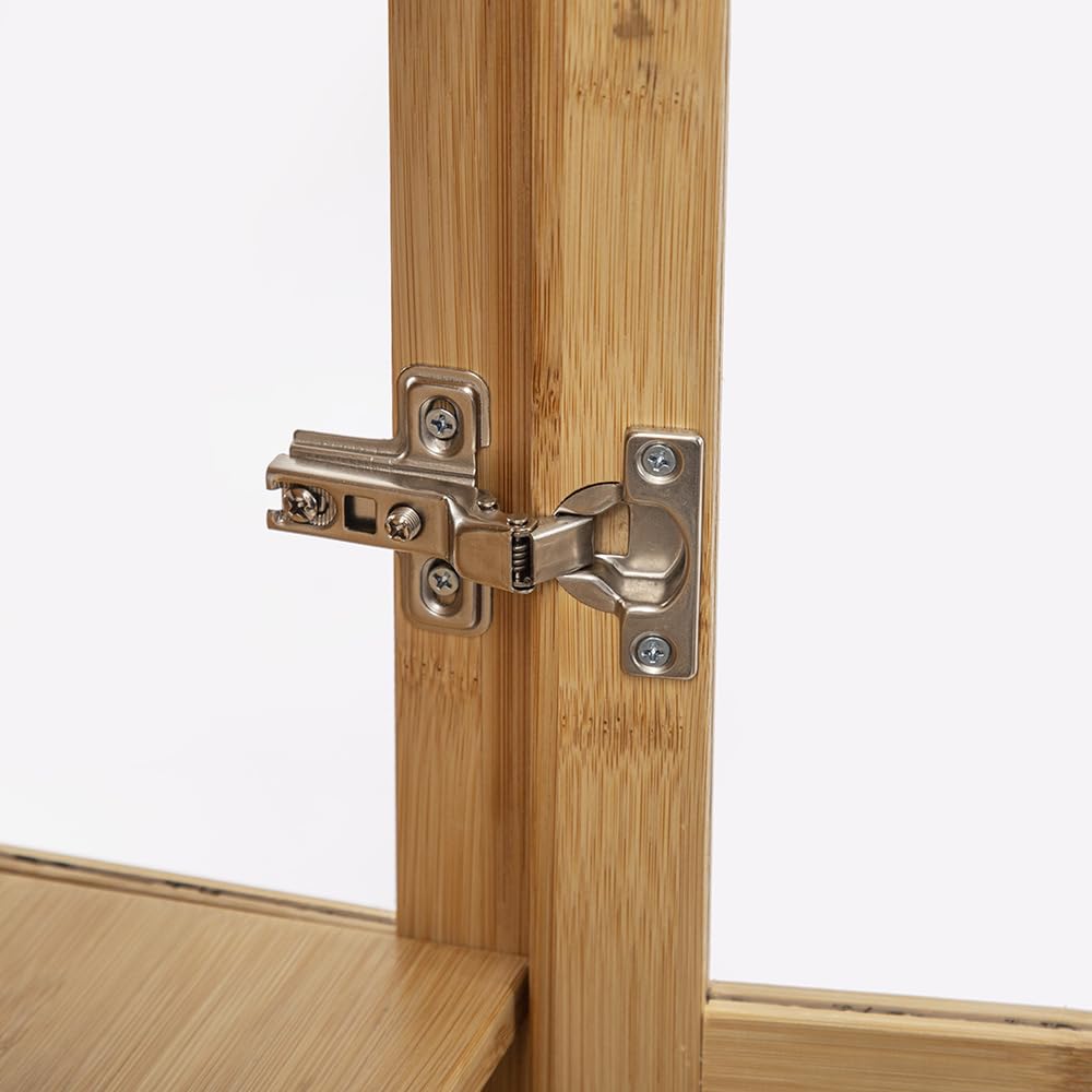 Vitrina acrílica con puertas dobles, gabinete transparente de 4 niveles para coleccionables, estantes de madera natural transparente de 3 lados para Funko Pops, Lego, figuras de acción, modelos de