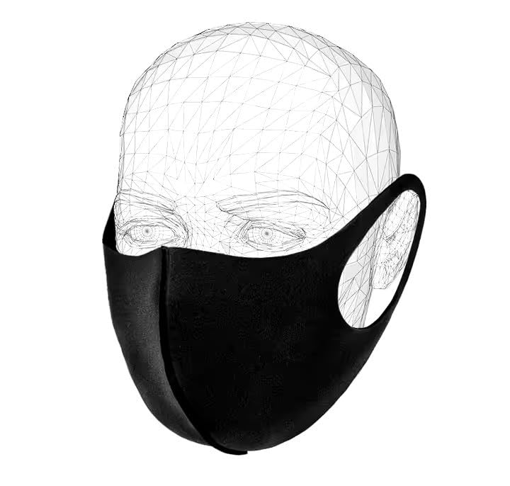 Image of Washable and Reusable Face Mask, UV Protection and Antibacterial, Stretchable Material, Allergy Free and Splash Resistant Protective Face Cover