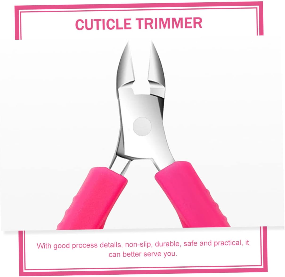 2Pcs Professional Stainless Steel Cuticle Nipper Dead Skin Trimmer Manicure Tool with Handle Ergonomic Design Portable for Nail Salon and Home Use