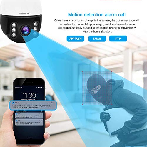 Outdoor WiFi PTZ 5X Optical Zoom IP 2MP Camera for Security Surveillance with Built-in Two Way Audios Support 128Gb SD Card Slot,IP66 Waterproof,IR Night Vision,RTSP and E-Mail Push Alerts - Thumbnail 5