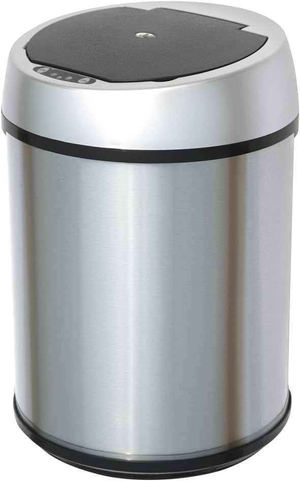 Automatic trash can stainless steel smart sensor dustbin for household,9L（silvery）