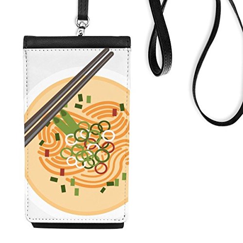 Chine plat chinois nouilles illustration motif bourse en cuir pour téléphone