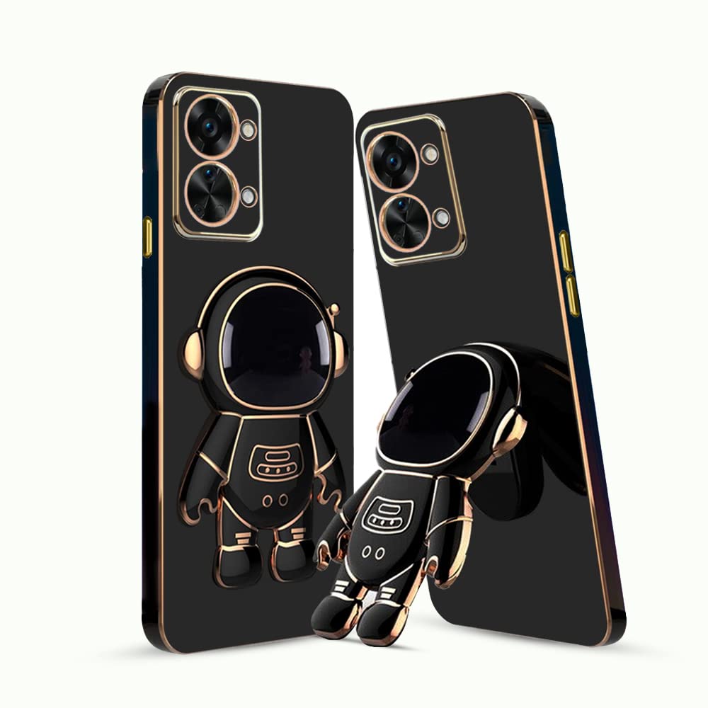 KARWAN®️ 3D Astronaut with Folding Stand Back Cover Case Compatible for OnePlus Nord 2T 5G | Slim electroplated case | Stand case | Soft TPU | Space Astro Theme | Camera Protection-Black.. (B0C16PJY9N) Amazon Price History, Amazon Price Tracker