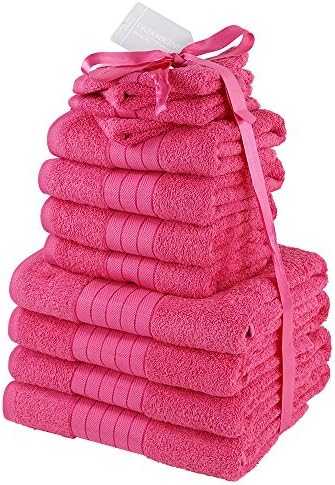 Dreamscene Luxury Soft Towel Bale Bath Gift Set, Cotton, Pink, 25 x 27 x 16 cm