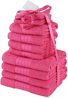 Dreamscene Luxury Soft Towel Bale Bath Gift Set, Cotton, Pink, 25 x 27 x 16 cm