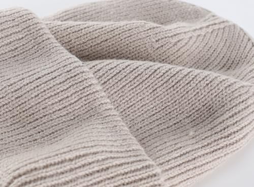 Home Prefer Mens Winter Hats Thick Knit Cuff Beanie Cap Warm Stocking Beanie Hat (Nature Stone, 1)