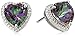 Sterling Silver Mystic Fire Topaz and Diamond-Accented Heart Stud Earrings