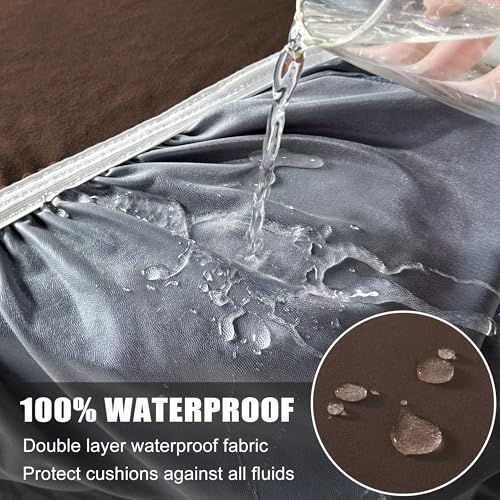Topyumh Waterproof Patio Stretch Couch Cushion Covers, Outdoor Cushion Cover Replacement Sectional Sofa Protector, Furniture Slipcovers For Pets thumb #1