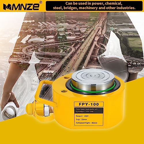 Image of 100T 20mm /0.79 inch Stroke Mini Hydraulic Ram Jack - Porta Power Retract Automatically Split Single Acting Lifting Cylinders for Machinery, Ship Bridge Construction