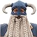 Adult Long Beard Viking Knit Hat Barbarian Bull Horn Handmade Knitted Beanie Hat Warm Funny Ski Cap Funny Party hat