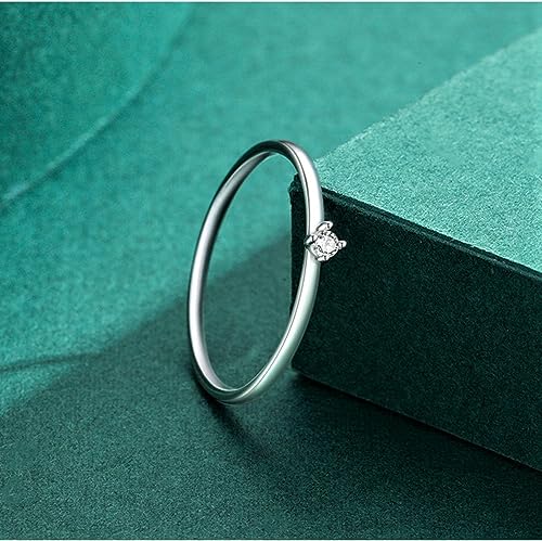 Round Brilliant Cut Solitaire Lab Created Diamond Moissanite Engagement Ring, 925 Sterling Silver/Gold Plated Solitaire Ring Promise Wedding Rings for Women4