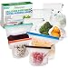 Reusable Silicone Food Bags 4 (2-Large,2-Medium) With Produce Bags (6) | Eco Friendly Silicone Food Storage Bag. | Reusable Silicone Bags, Containers Airtight Lunch Bags preserving