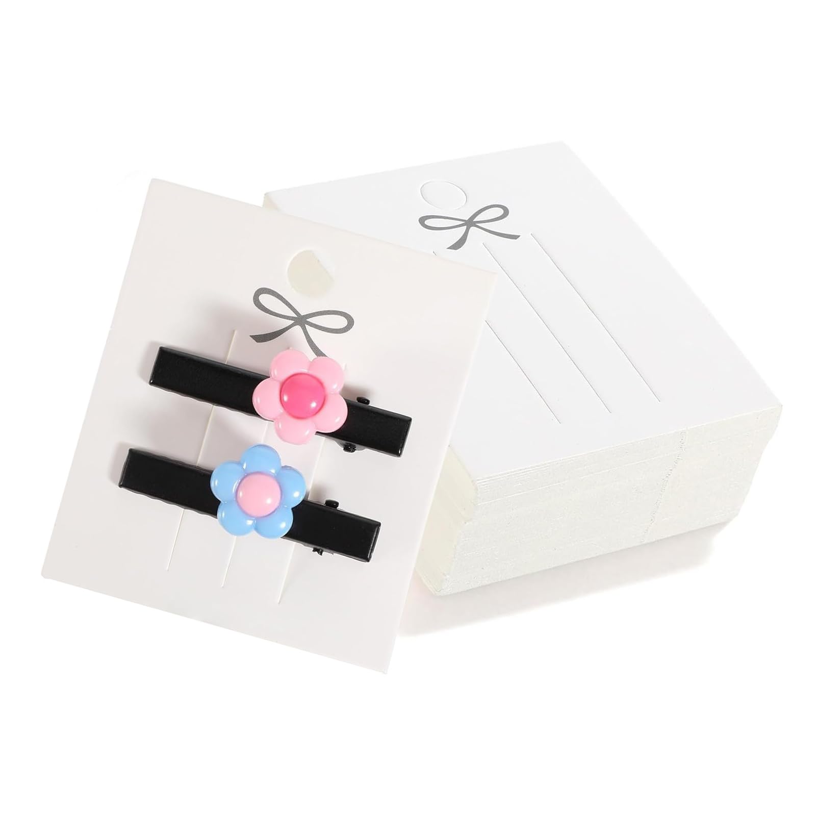 Msioytog Multicolor Of 200 Elegant Hair Accessory Cards Sturdy Paper Organizers For Stylish Storage And Retail Presentation Craft Show Display Supplies