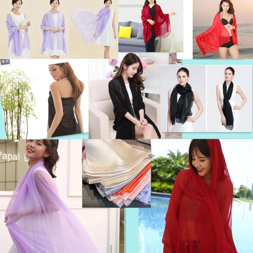 Silky Scarf Soft Pashmina Shawl Lightweight Scarves Sunscreen Shawls and Wraps for Evening Dresses4