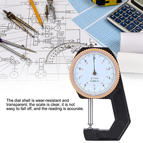 Thickness Gauge, Wear Resistant Aluminum Alloy Round Dial Gauge, Measuring Thickness Dial, Dial Caliper Gauge para Papel, Tubo, Chapa Metálica (Punta: 5.4 x 4.4 x 2.6 cm / 2.1 x 1.7 x 1 in) miniatura 3