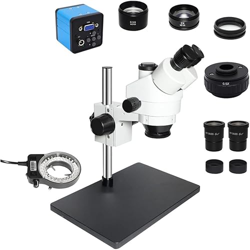 Miniatura 5 de Microscope Accessories Kit 38MP Compatible USB Microscopio Camera 35X-90X Simul-Focal Trinocular Stereo Microscope for Soldering PCB Jewelry Repair