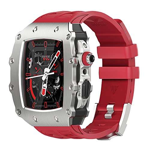 Bracelet de montre en fluor caoutchouc et boîtier Apple Watch pour le sport et le bureau