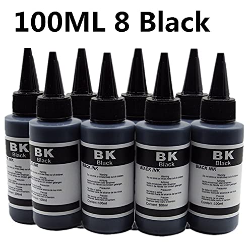 JINSUO Refill Ink Kit Kits For-Canon-For-Samsung-For-Lexmark-For-Epson-For-Dell-For-Brother ALL Refillable Inkjet Printer (Color : 100ML 8BK)