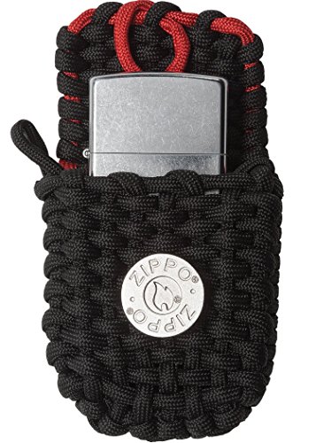 Zippo Lighter & Paracord Pouch Set, Street Chrome with Paracord Pouch