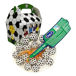 100 g chocoladeballen van melkchocolade, 17-19 stuks, fair trade cacao, plus een voetbalgeschenkdoos van karton, ideaal…
