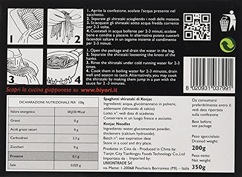 Pasta Shirataki di Konjac Annodato 20 Pezzi per