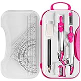 Geometry Kit, ZOOZE 10-Piece Math Tool Kit with Compasses, Protractor, Pencil, Eraser, Sharpener,...