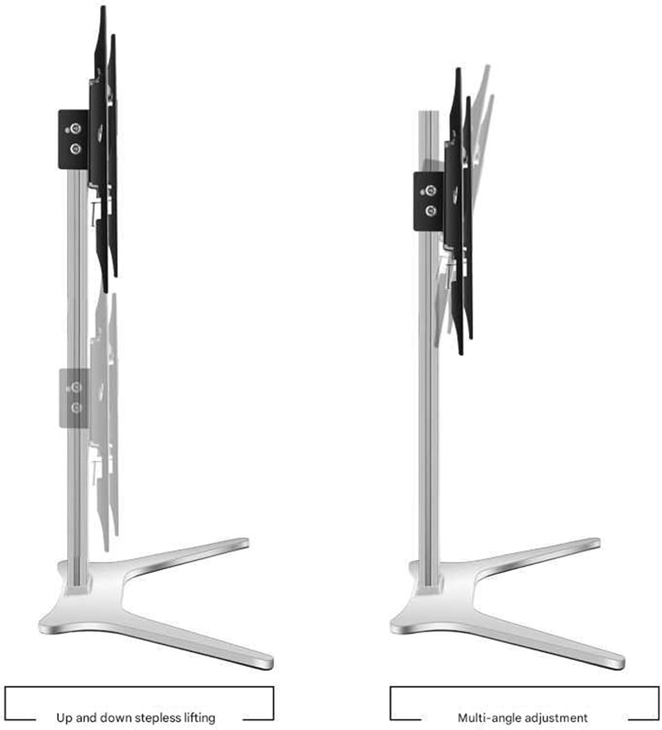 Increased Height Advertising Tv Floor Standing Mount Bracket, No Drilling Required, Invisible Mobile Stand, Fits 32-60 Inch Tvs,1.2m
