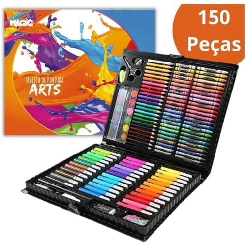 Maleta Kit de Pintura Infantil Escolar com150 peças Arts