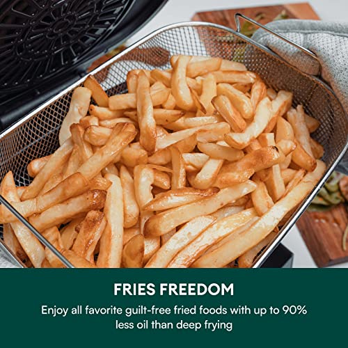 CHEFREE Air Fryer AFG01 6 L, led-touchscreen, olievrije friteuse met 8 functies, minder olie en energiebesparend, zwart, AFG01 - Afbeelding 6