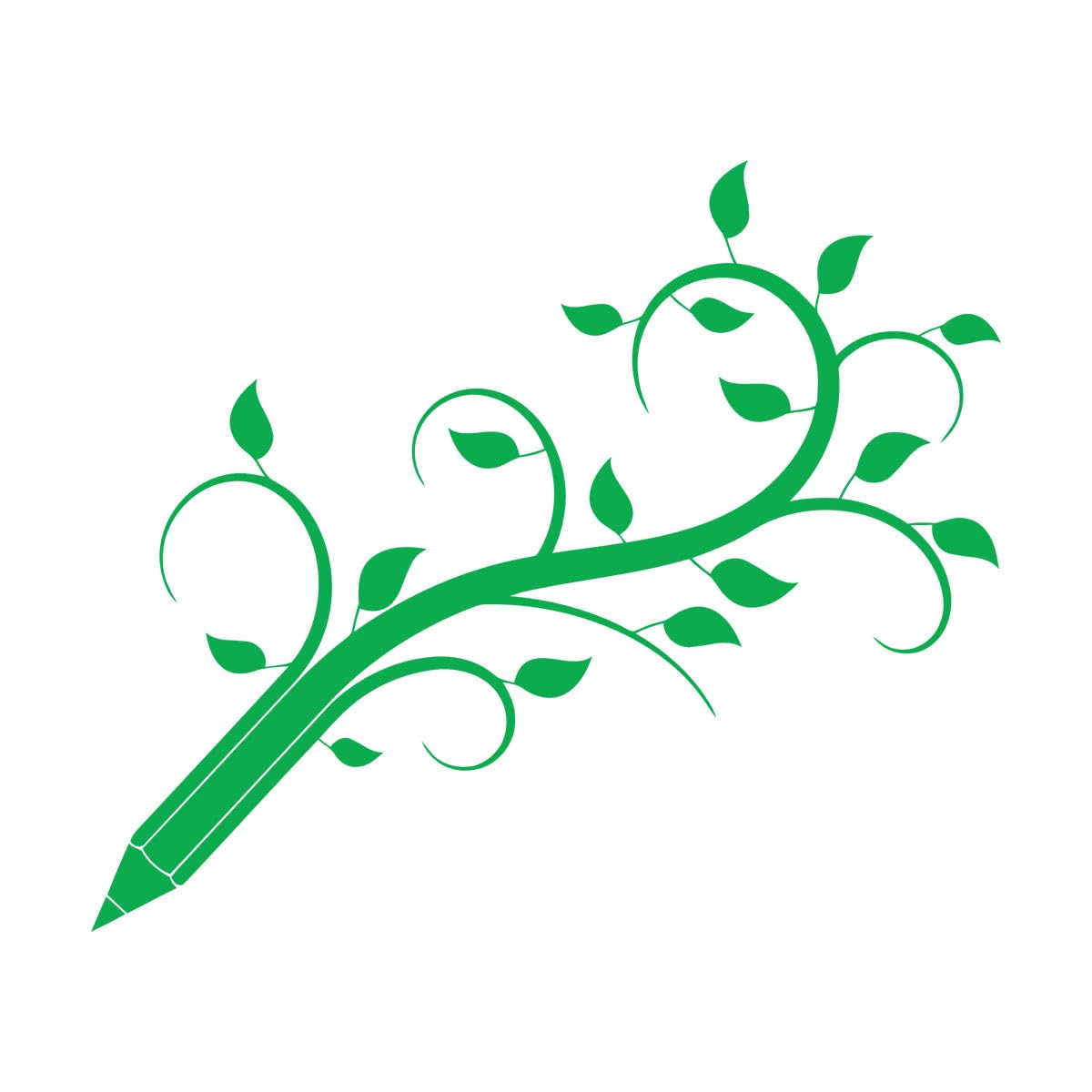 Vinyl Art Sticker Pencil Tree Branch Children's Playroom ation 54x64.8cm Art Decoration Large Green