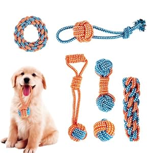 Dog Toy Set - 7 Pack Durable Knotted Rope Toys for Puppy and Small Dogs, Interactive, Chewing, and Outdoor Activities, Enhances Dental Health Dog Toy Set 7 Pack Durable Knotted Rope Toys for Puppy and Small Dogs Interactive Chewing and Outdoor Activities Enhances Dental Health