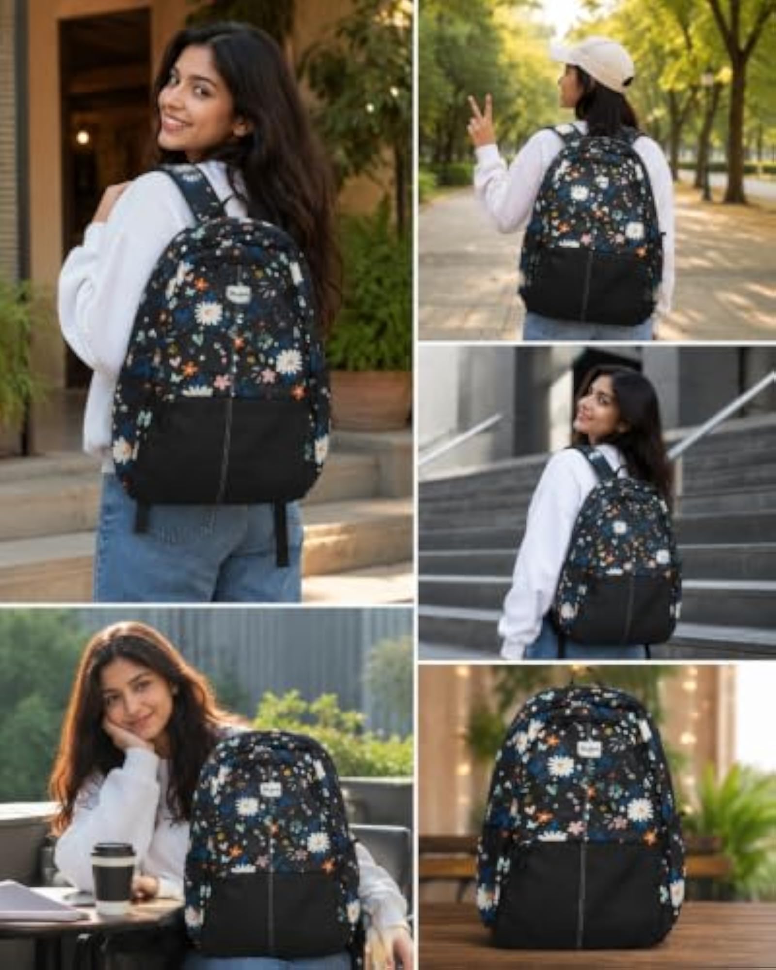 Floral Print Backpack for Women