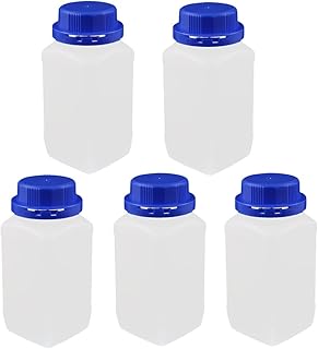 Aexit 5Pcs 650ml Bottles & Jars Plastic Square Wide Mouth Chemical Sample Reagent Centrifuge Bottles Bottle Thickening