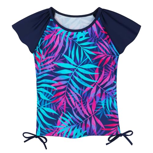 Image of Girls Rash Guard 2 Pieces Bathing Suit UPF50+ Swimsuit with Swimming Skirt Swimwear 2-14Y