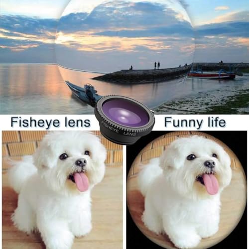 Image of Professional 3in1 Camera Lens Kit, 180 Degree Fish Eye Lens, 0.67X Wide Angle, 10X Macro Lens, Universal Clip HD Camera Lens Kit for iPhone, iPad, Android Smartphone & Tablets