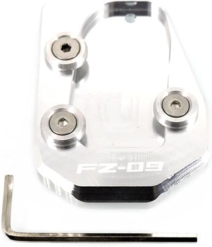 Miniatura 6 de Aluminio CNC para Yamaha MT-09 Tracer XSR 900 Sport FZ09 2013-2016 motocicleta Kickstand extensión Pad soporte placa (color  FZ-09 plateado)