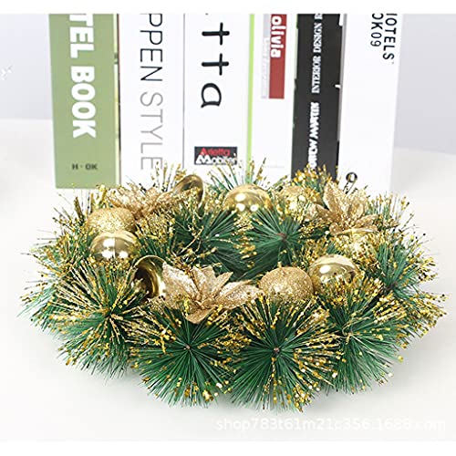 Couronne de Noël artificielle sans perte d'aiguilles pour porte et cheminée