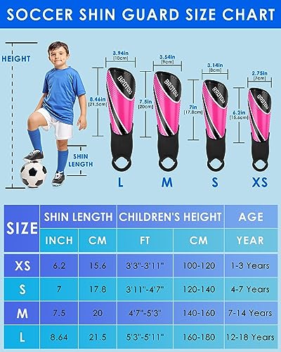 Youth Football Shin Guards, BROTOU High Strength Junior Shin Pads with Calf & Ankle Protection, Lightweight Design - Image 4