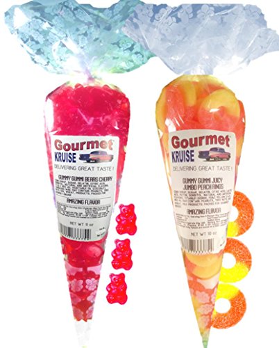 Red Wild Cherry Gummy Gummi Bears And Juicy Jumbo Peach Rings