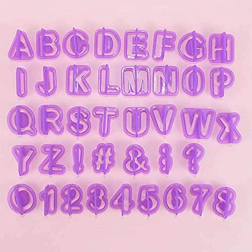 Blingkingdom BK-10574-ZI 40Pcs Alphabet Cookie Cutters Set Purple Plastic Letter Icing Cake Decorating Fondant Number Cutters Mould Tools thumb #6