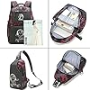 Skateboard Anime Luminous Backpack School Backpack with USB Charging Port for Teen Boys, College School Bookbag Lightweight Laptop Bag with Sling Bag Set, Red - Image 4