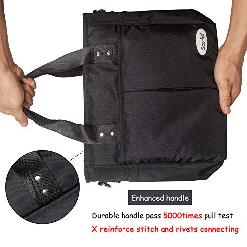Scorlia Insulated Lunch Bag, Extra Large Lunch Tote Bag With Removable Shoulder Strap, Durable Reusable Cooler Lunch Box Bag With Side Pockets, Tall Drinks Holder For Women Men Work, Black #TOP3